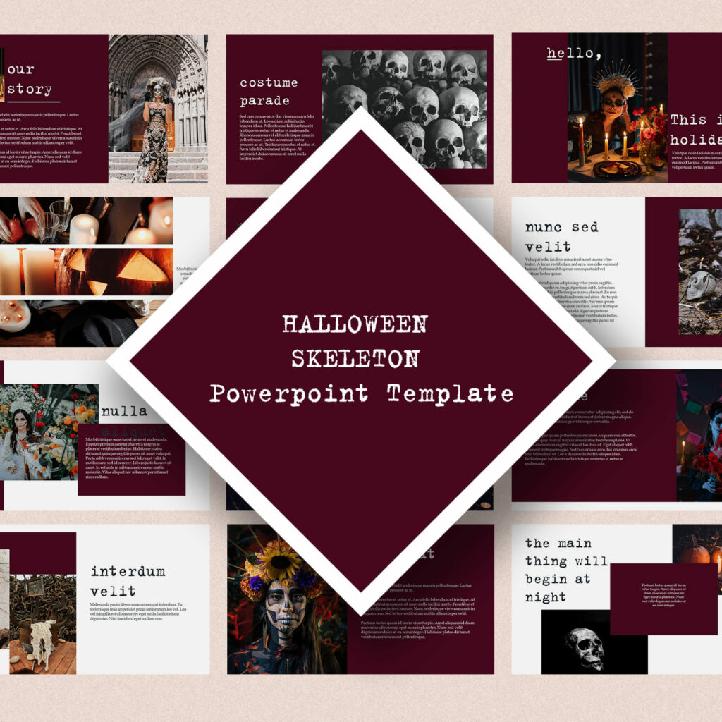Halloween Skeleton Powerpoint Template MasterBundles