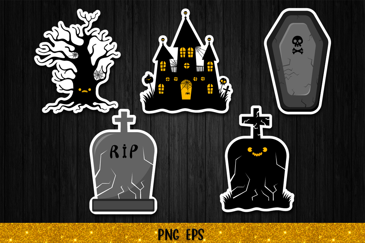 Halloween Stickers Bundle, halloween dark stickers.
