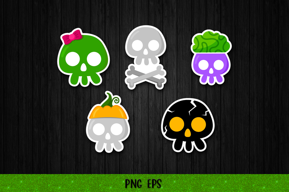 Halloween Stickers Bundle, halloween stickers skulls.