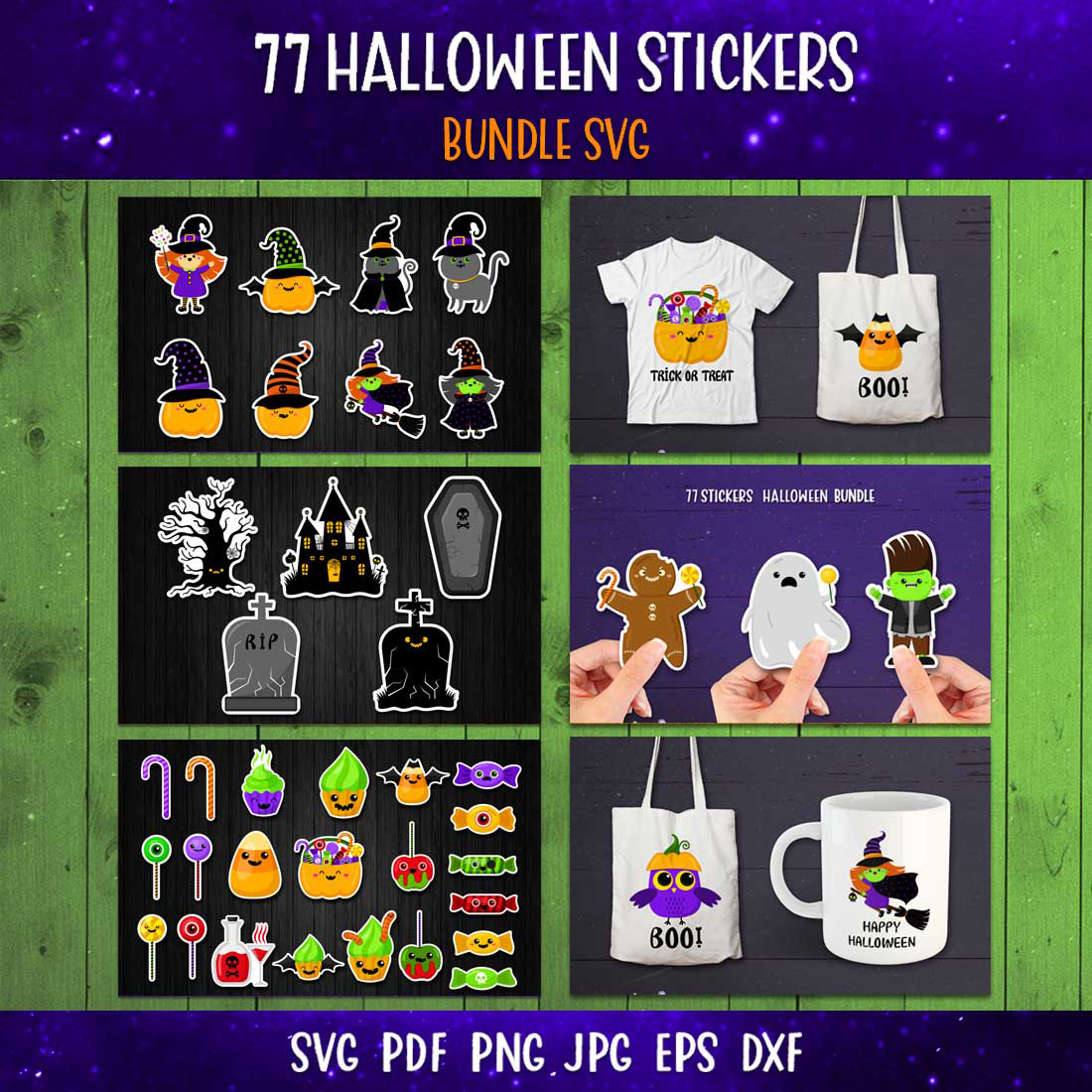 Halloween Stickers Bundle, preview image.