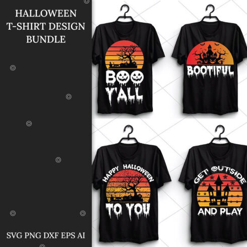 Halloween T-shirt Design Bundle.