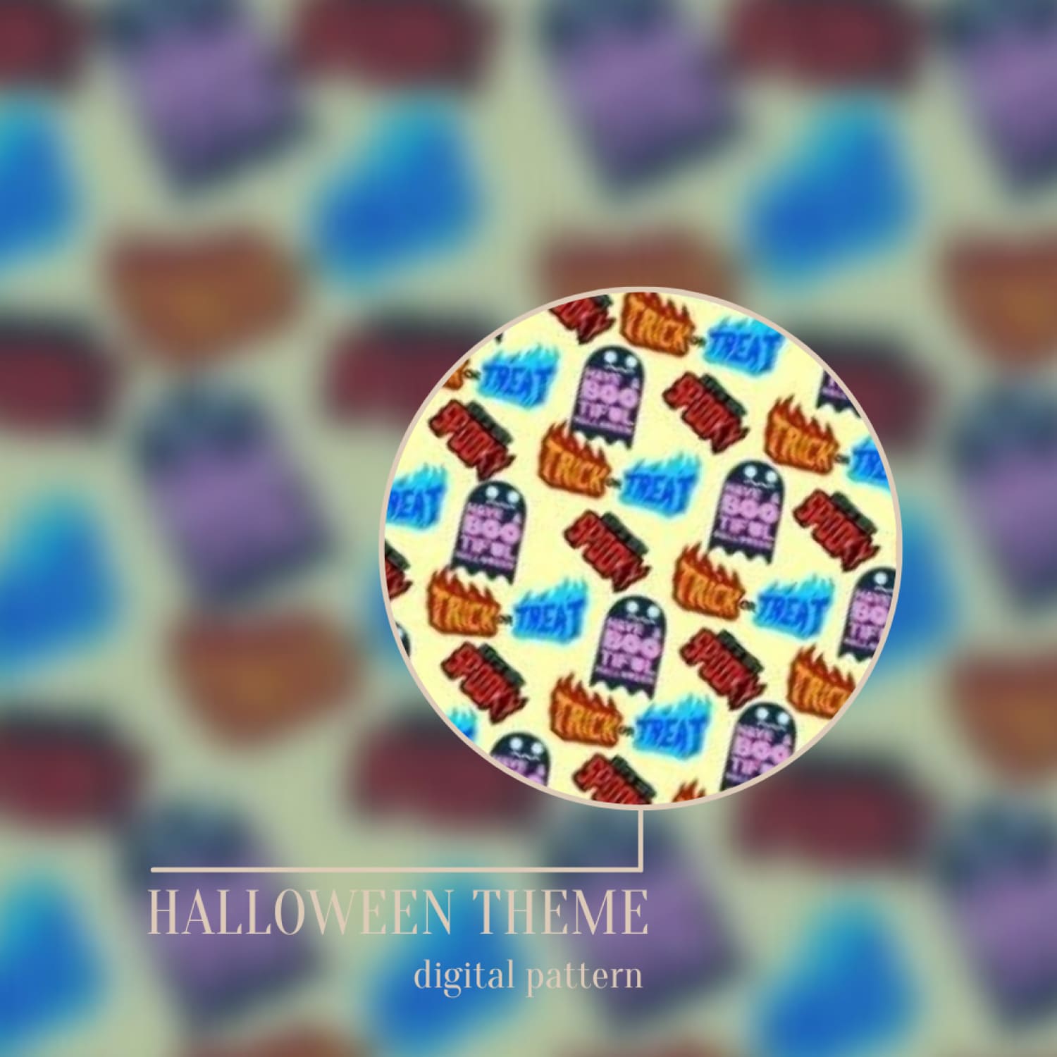 Halloween Theme Digital Pattern, Kdp JPG.