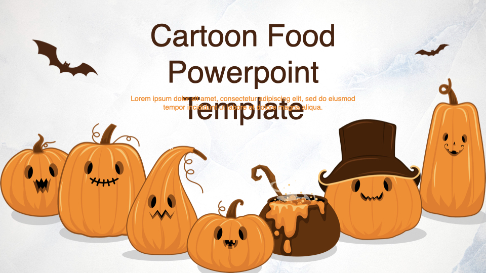 Happy Halloween template with pumpkins.