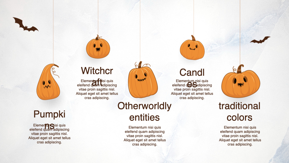 Interactive slide with pumpkins.