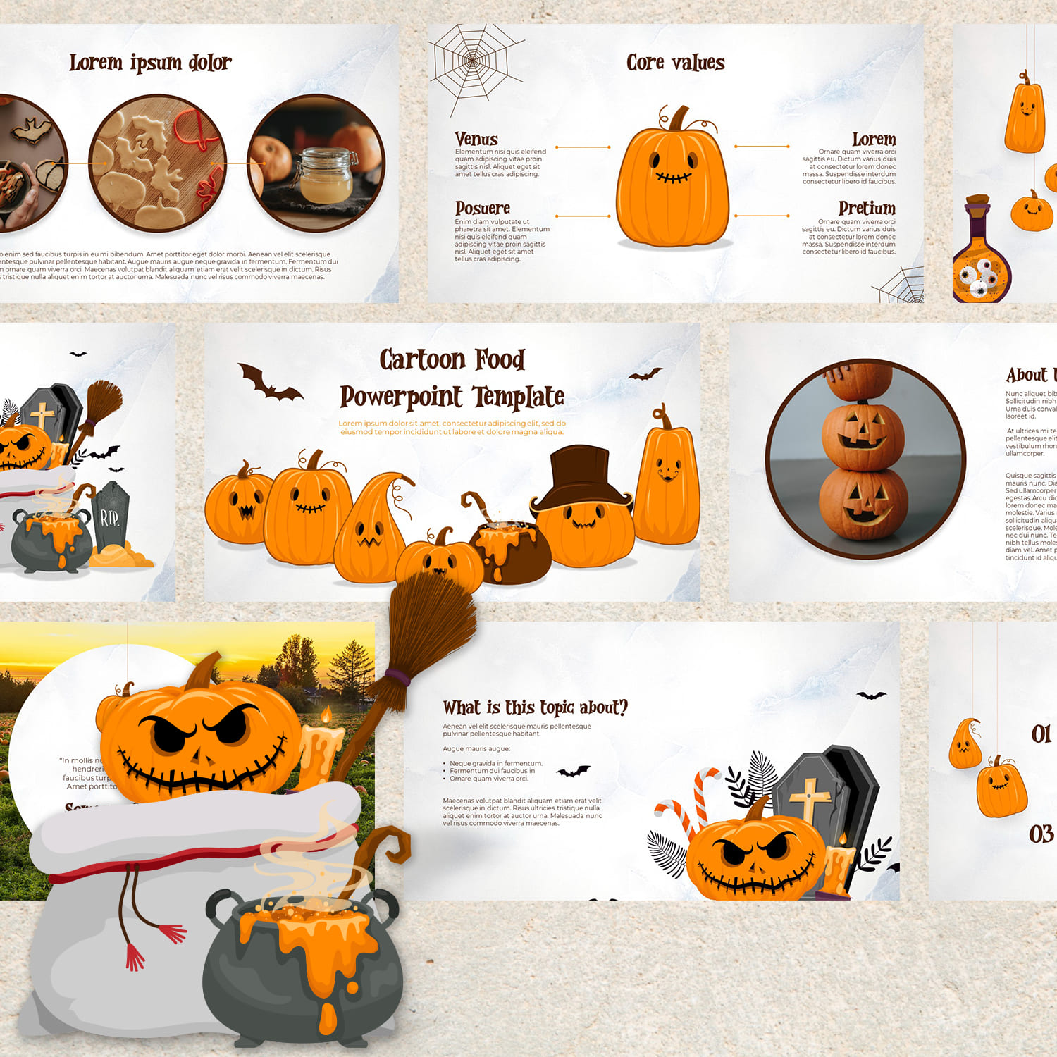halloween trivia powerpoint template cover.