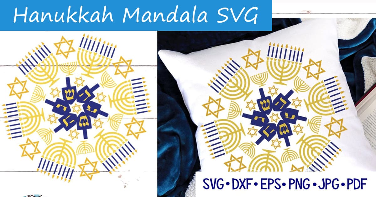 Hanukkah Mandala SVG | Round Menorah Sign Cut File - Facebook.