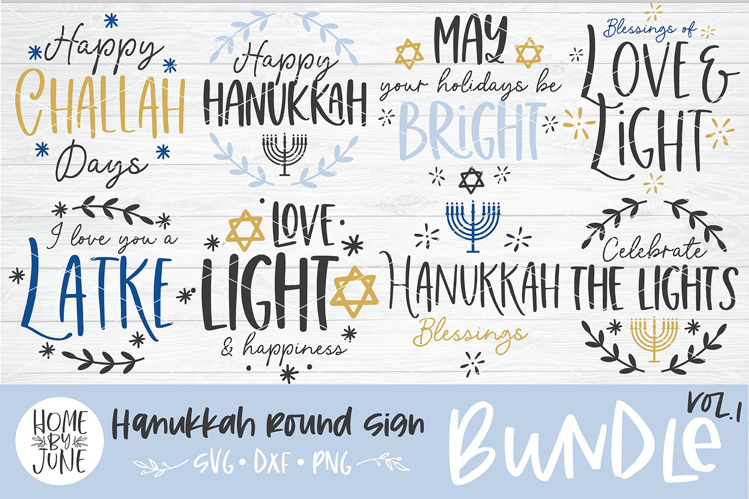 Hanukkah Round/Circle Sign Bundle Vol. 1.