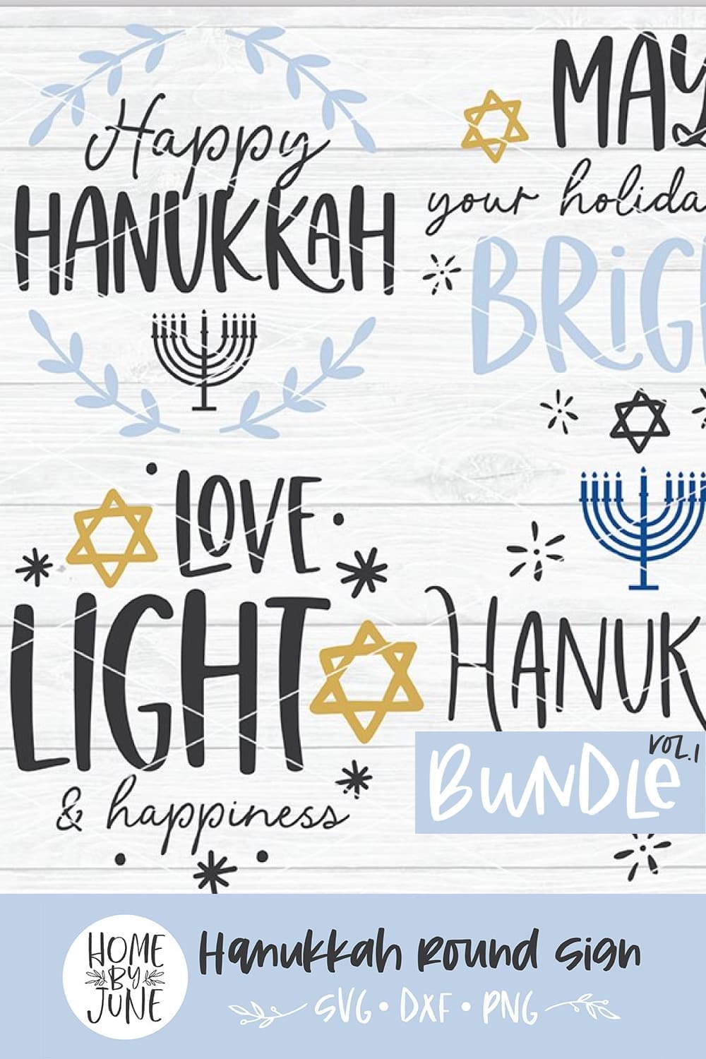 Hanukkah Round/Circle Sign Bundle Vol. 1 SVG DXF PNG - Pinterest.