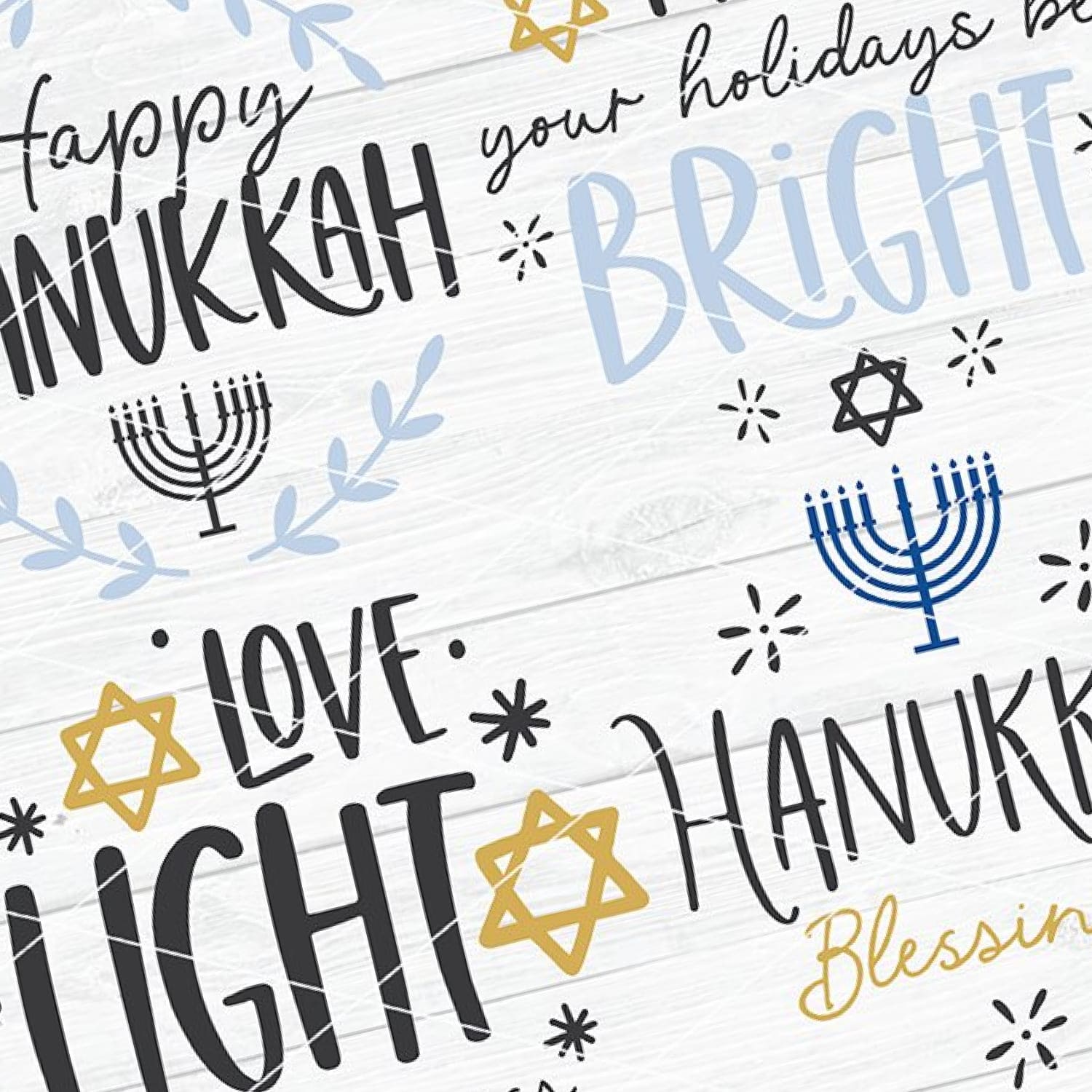 Hanukkah Round/Circle Sign Bundle Vol. 1 SVG DXF PNG Cover.