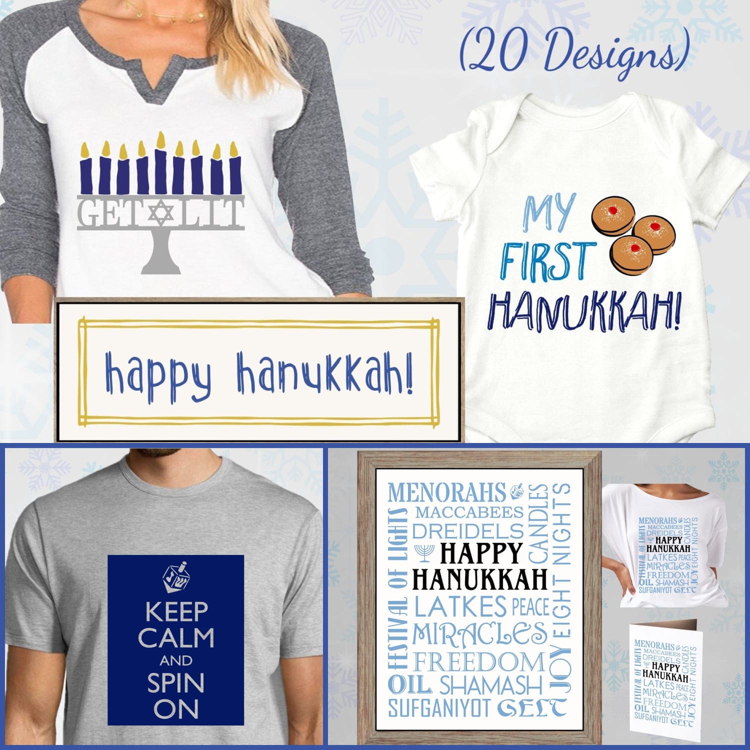 Hanukkah SVG Bundle I 20 Designs Cover.