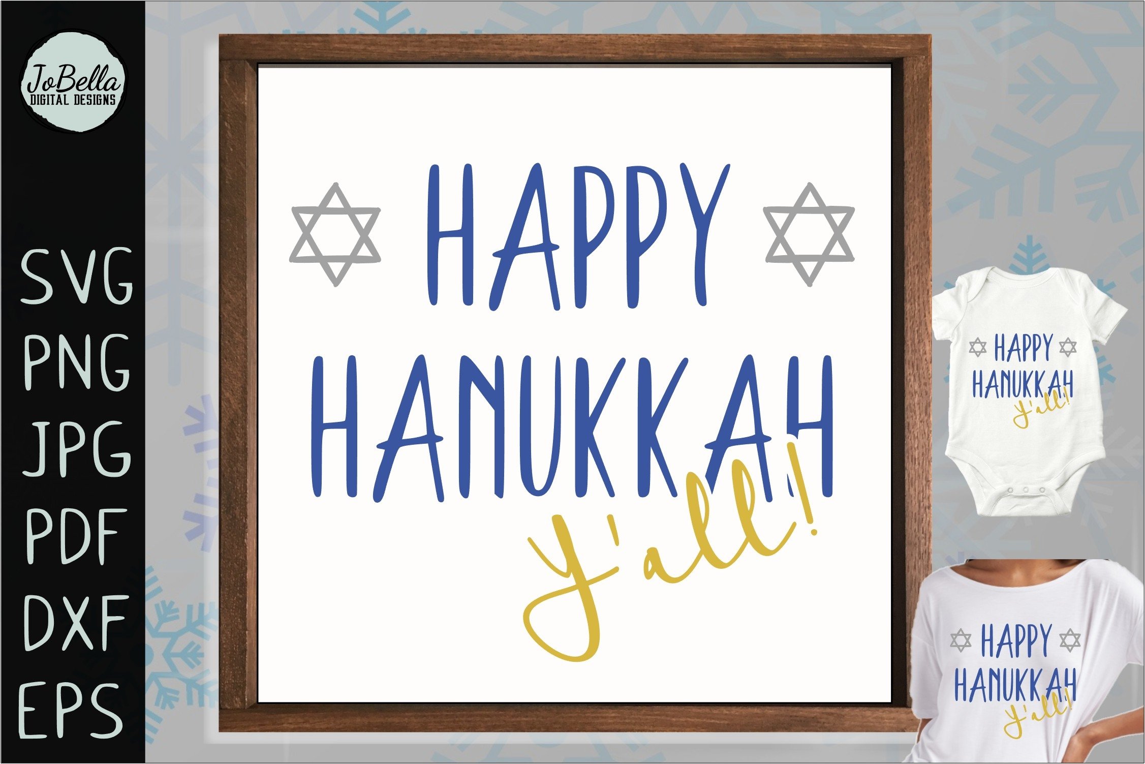 The lettering "Happy Hanukkah Y'all".