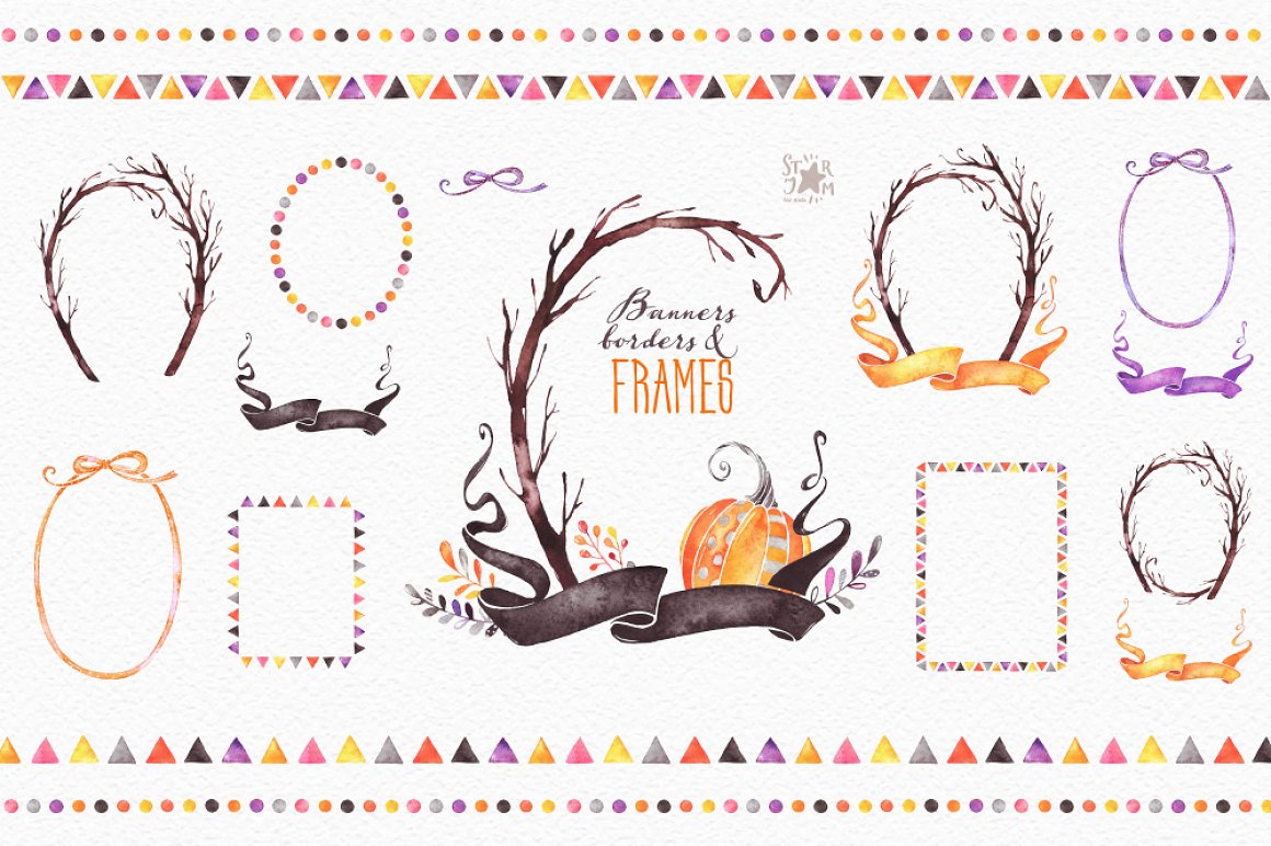 Various of minimalistic frames in a autumn style.