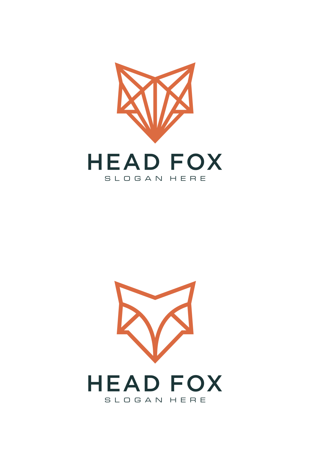 Head Fox Logo Vector Line Style pinterest image.