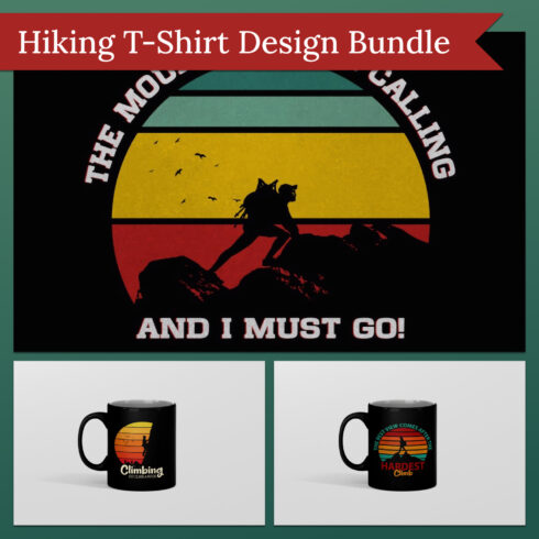 Hiking T-shirt Design Bundle.