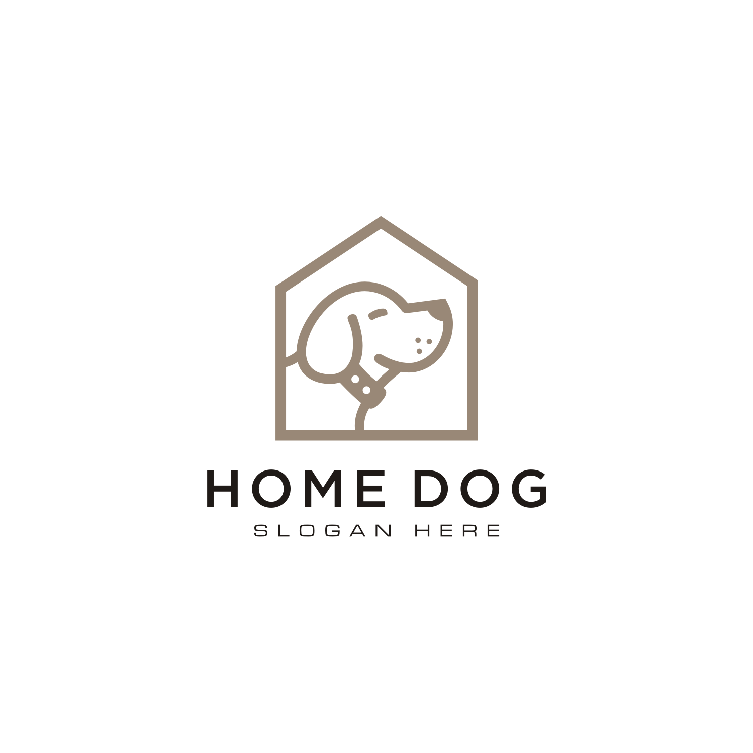 Dog House Logo with Line Style Pinterest preview.