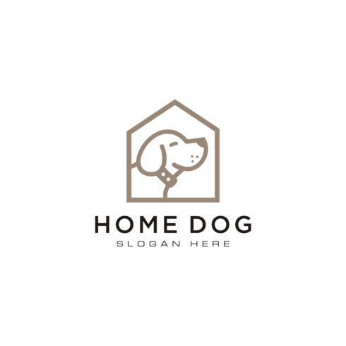 Dog House Logo with Line Style preview.