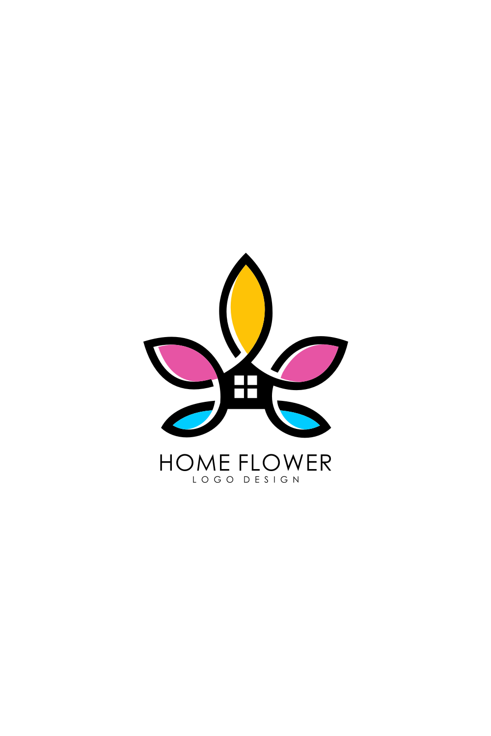 Pinterest preview with Home Flower Logo Vector Premium.