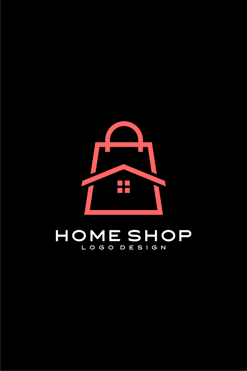 Home Shop Logo Vector Design pinterest image.
