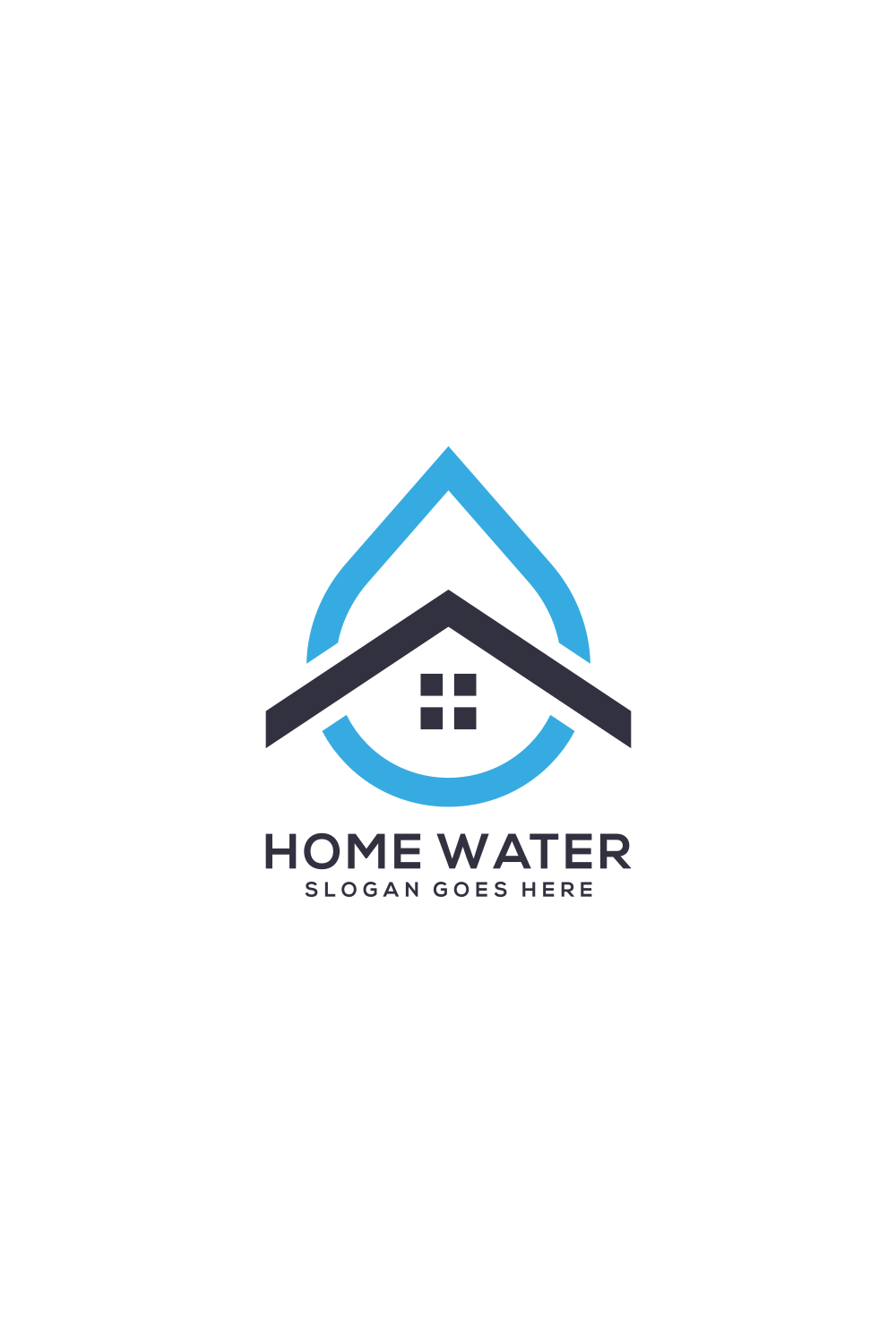 Water Home Logo Vector Design pinterest image.