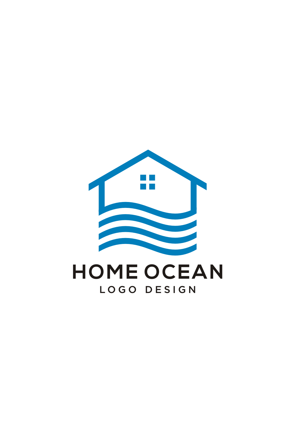 Home Ocean Logo Vector Design pinterest image.