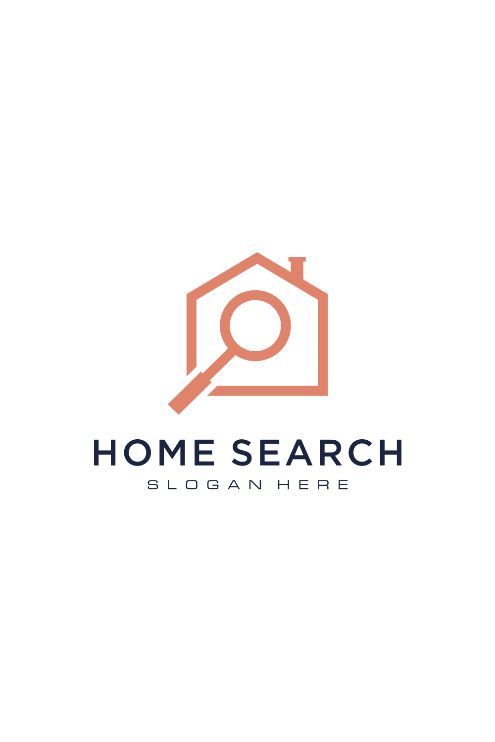 Home and Magnifying Glass Real Estate Logo Design