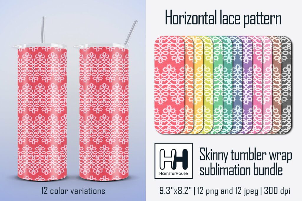 Horizontal Lace Pattern, Skinny Tumbler Wrap Sublimation – MasterBundles