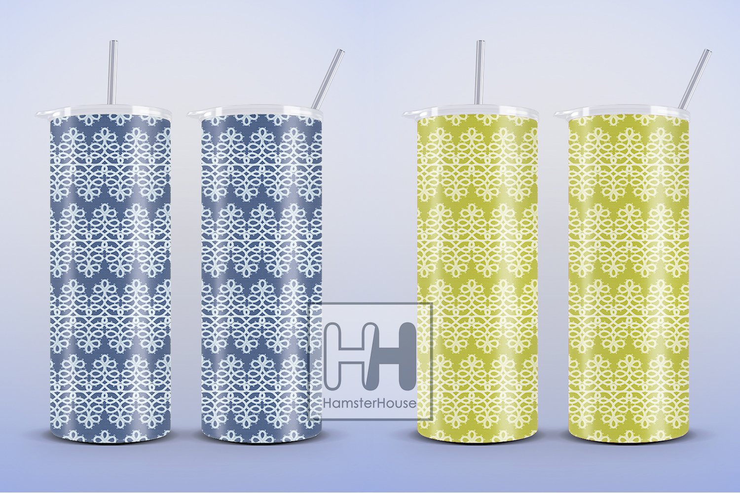 2 Color Variations Horizontal Lace Pattern, Skinny Tumbler Wrap Sublimation.