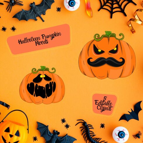 Halloween Pumpkin Moods Bundle – 5 Designs cover image.