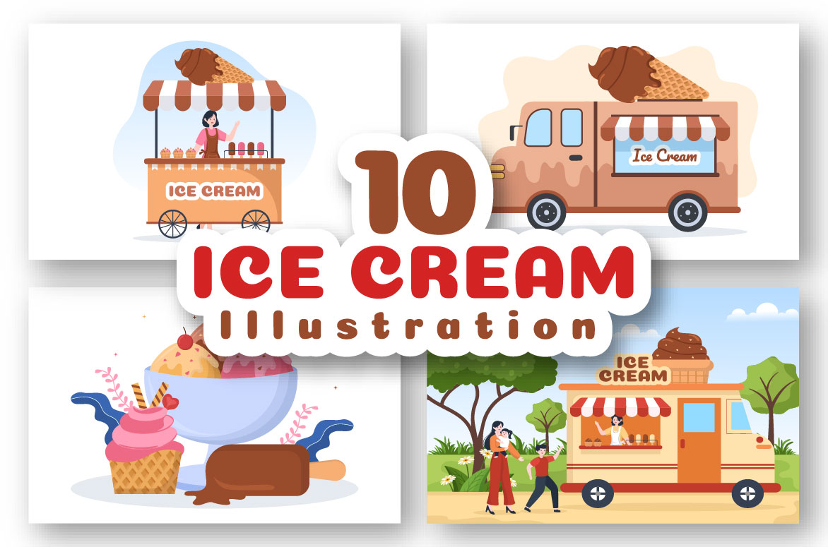 Ice Cream Illustration Facebook image.