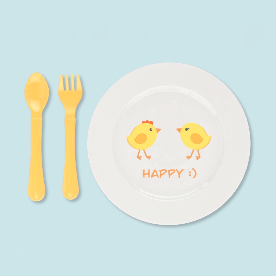 Cute Plate Chickens and Hearts Poster Seamless Pattern Preview image.