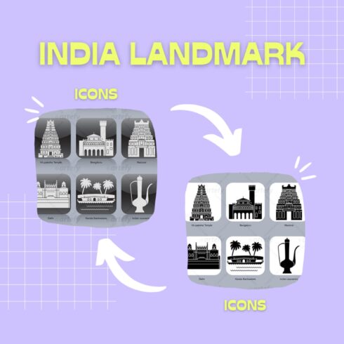 India Landmark Icons (16x).