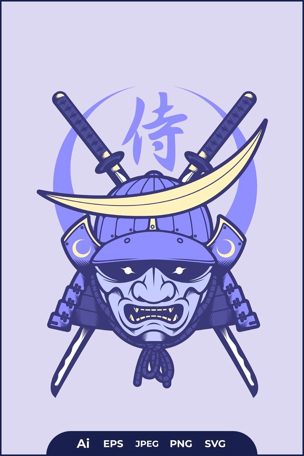 japanese samurai mask for t shirt 02