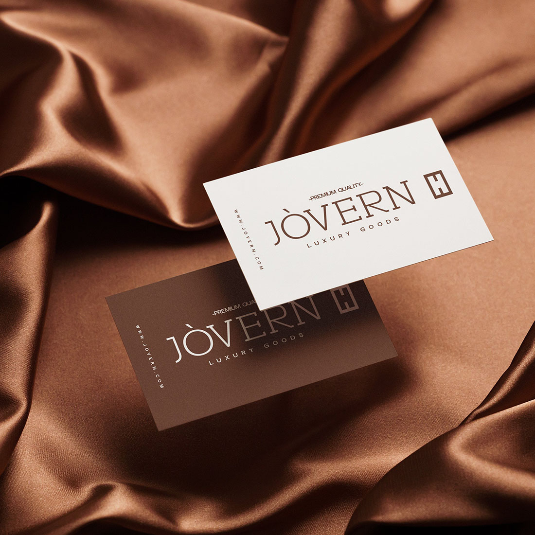 Jovern Slab Serif Font business cards preview.