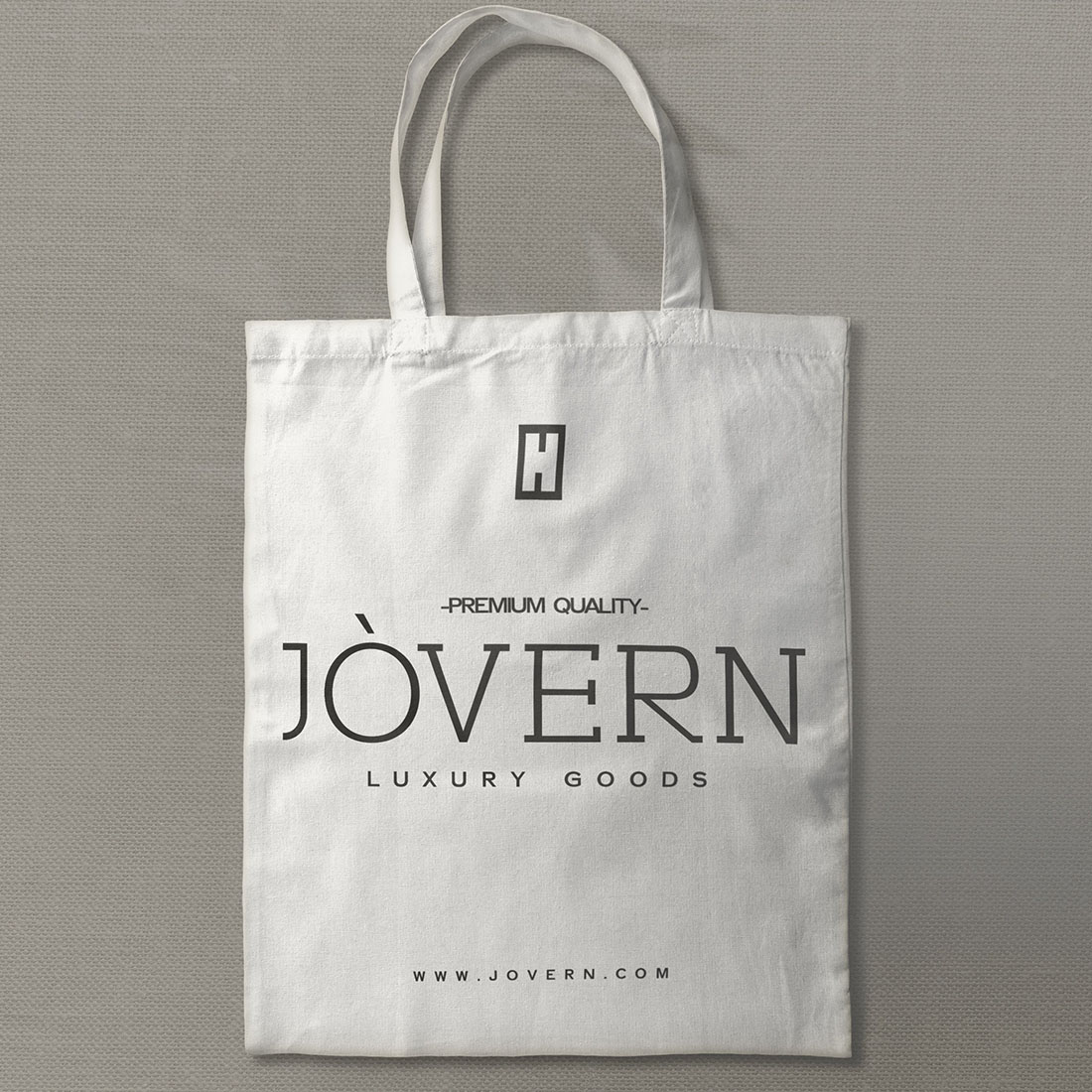 Bag mockup with Jovern Slab Serif Font.