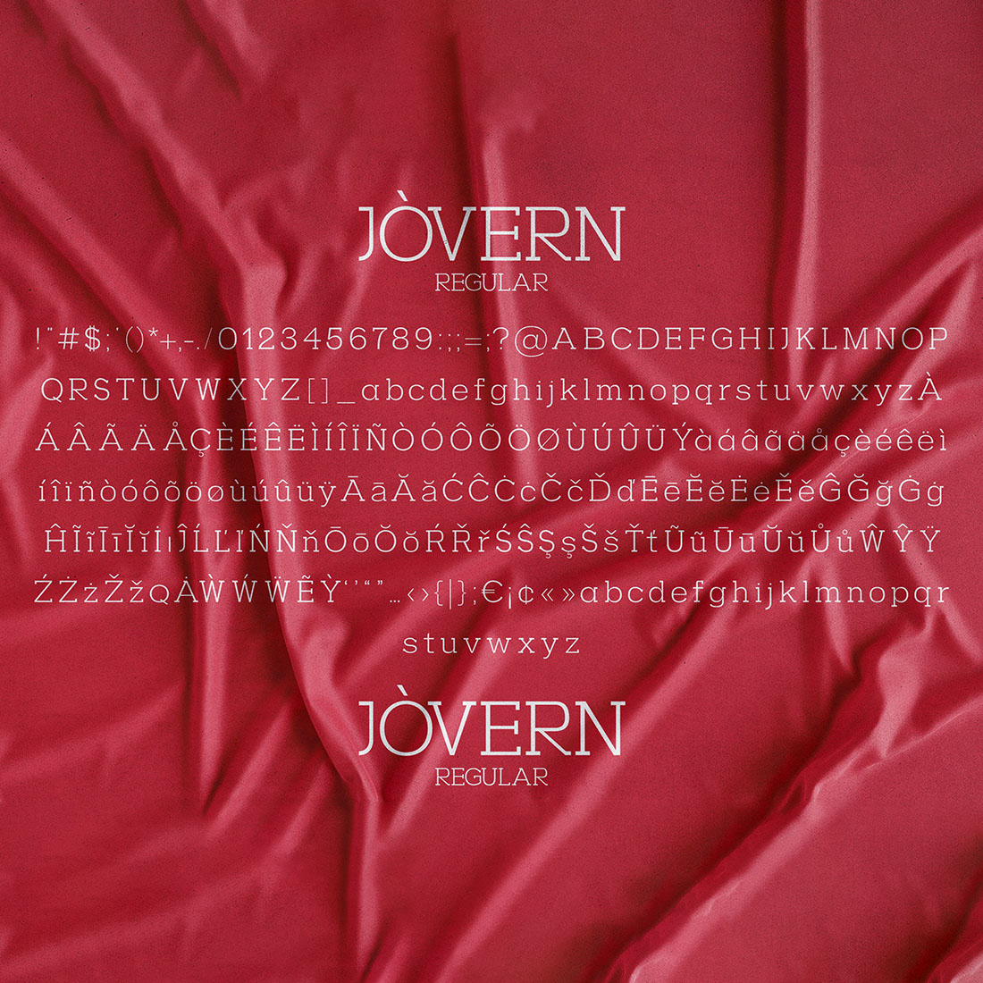 Jovern Slab Serif Font regular type preview.