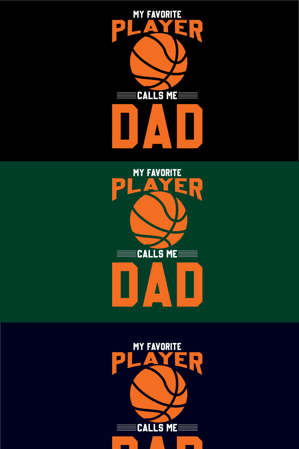 5 Print-Ready My Favorite Player Calls Me Dad T-Shirt Design Bundle pinterest image.