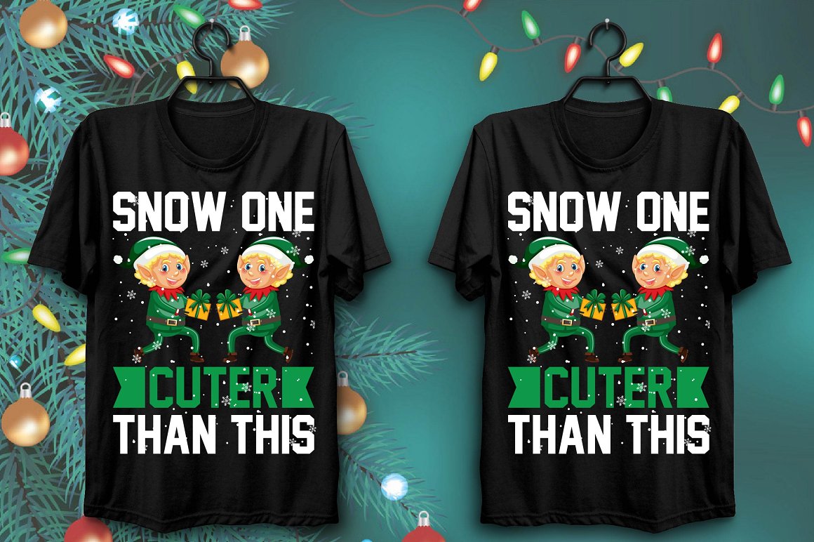 Black t-shirts with fantastic Christmas elves print and fun slogan.