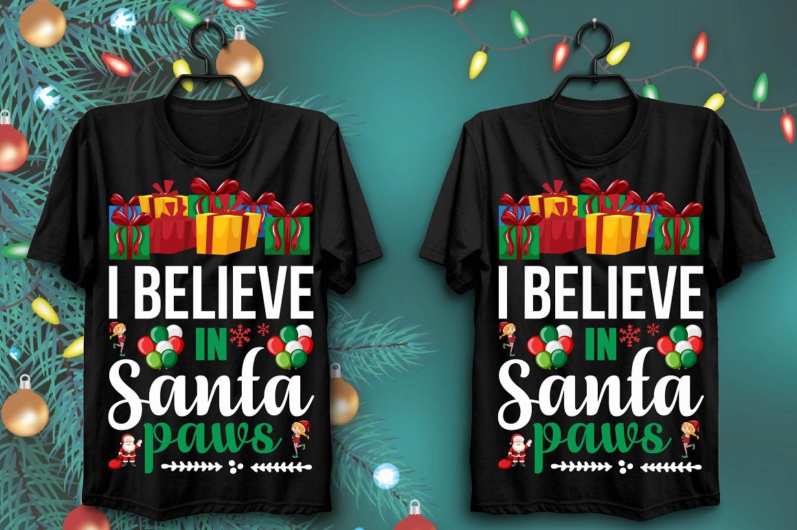 Black t-shirts with a great Christmas print.