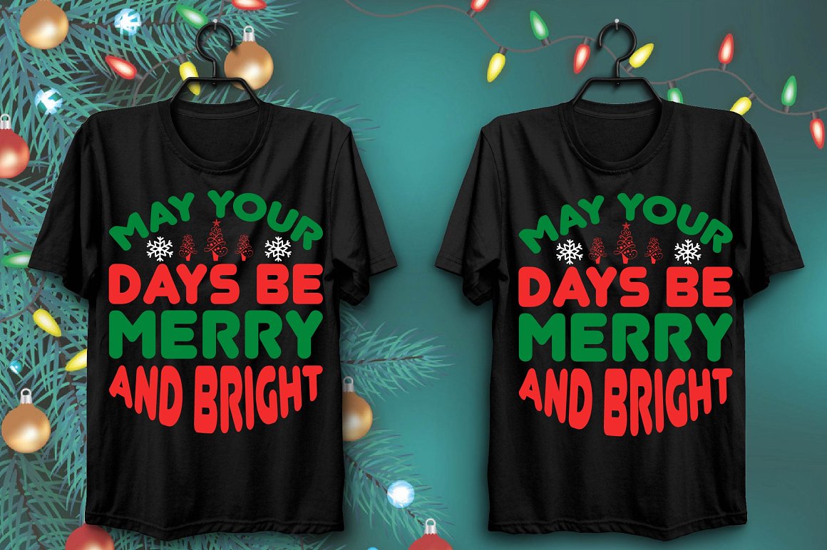 Christmas T-shirt in modern style.