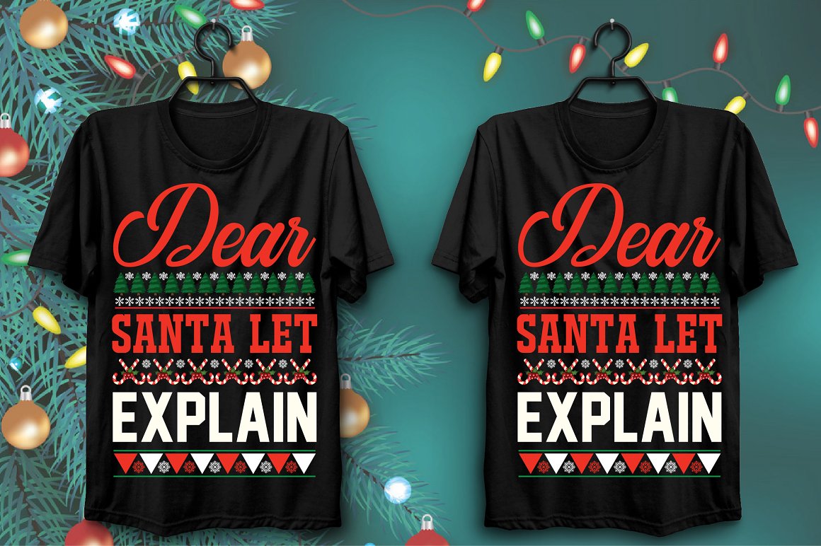 Black T-shirts with lovely Christmas print.