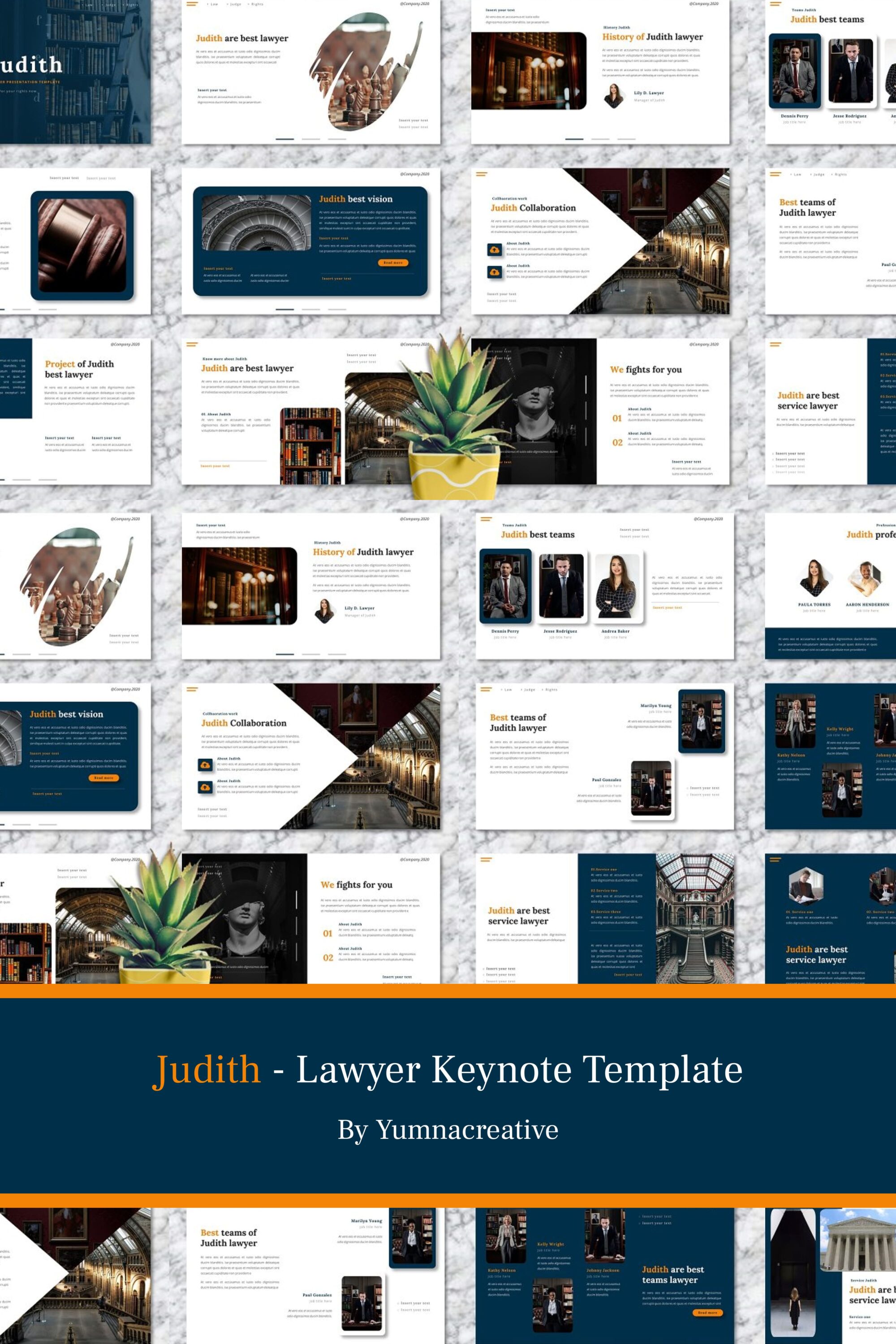 Judith lawyer keynote template - pinterest image preview.