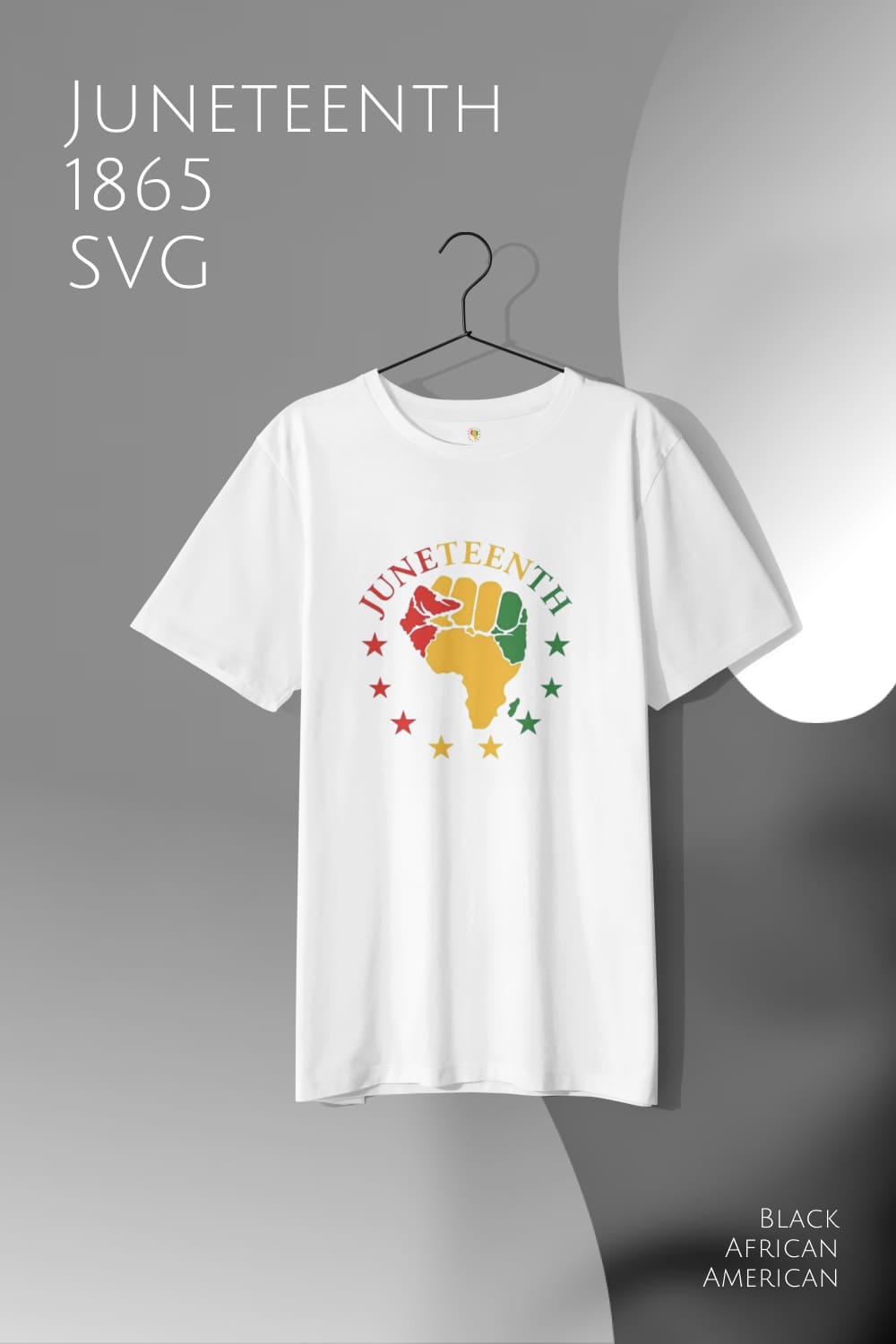 White T-shirt with a colorful print of bright colors of the symbol of freedom.