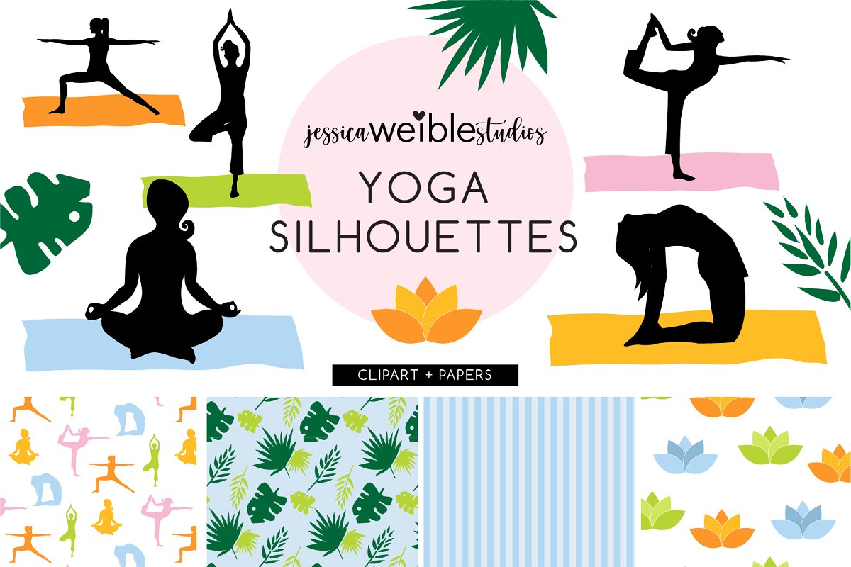 Cover image of Yoga Silhouettes.