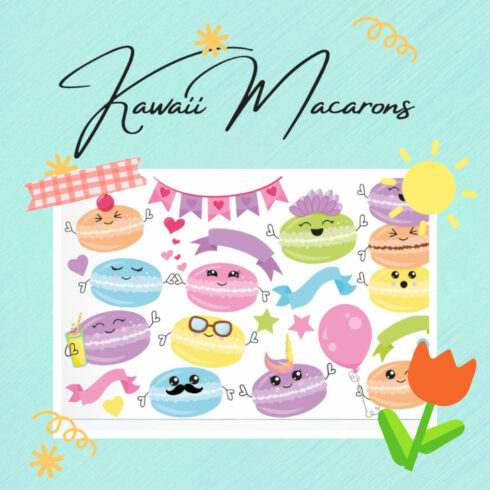 Kawaii Macarons Graphic & Illustration - Sublimation.