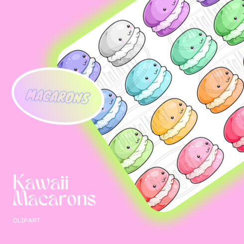 Kawaii Macarons Clipart.