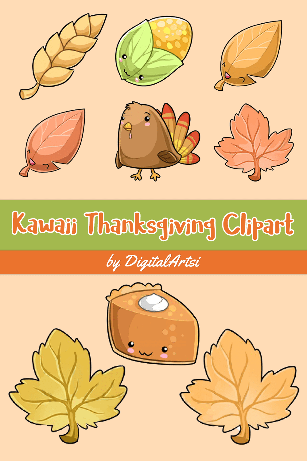 kawaii thanksgiving clipart pinterest