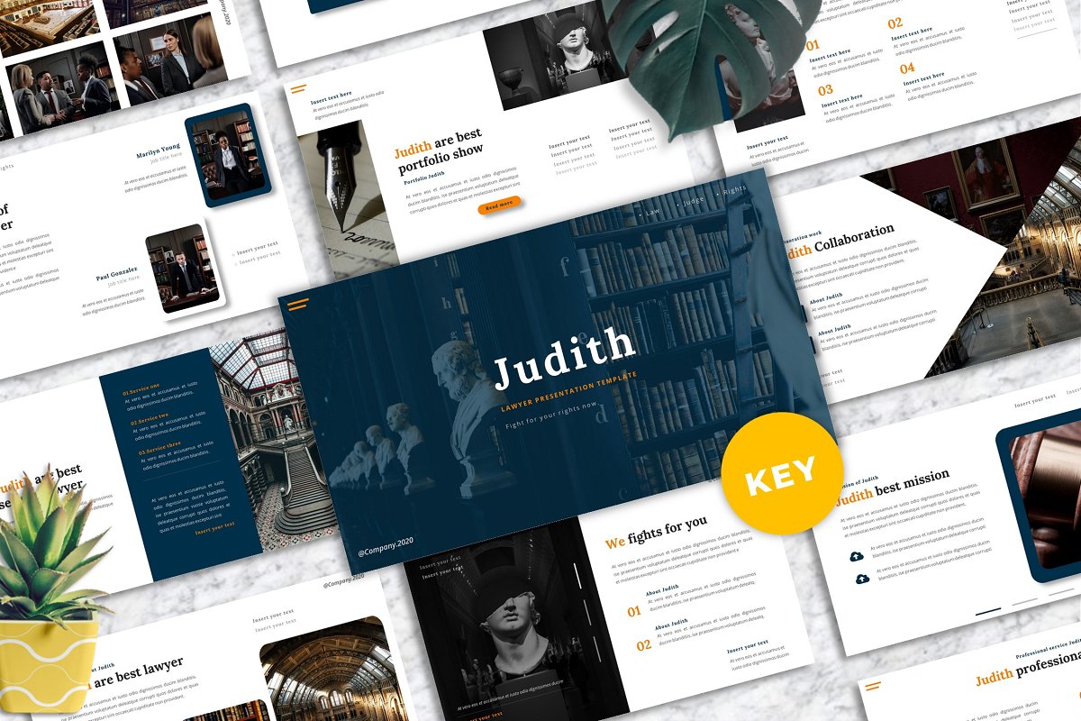Cover image of Judith - Lawyer Keynote Template.