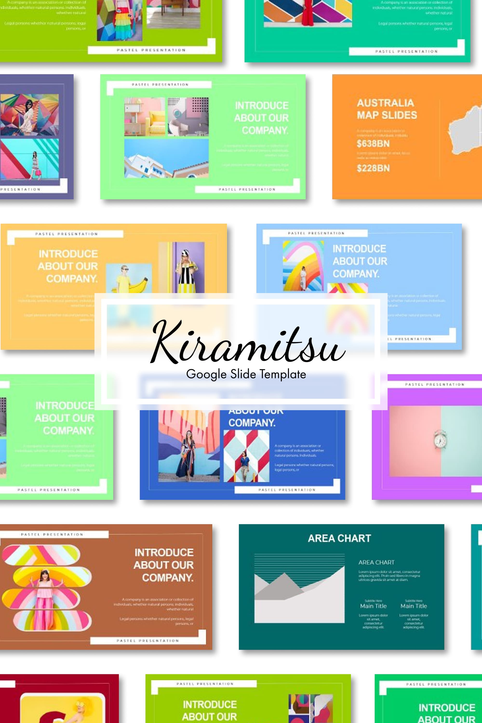 Kiramitsu google slide template - pinterest image preview.
