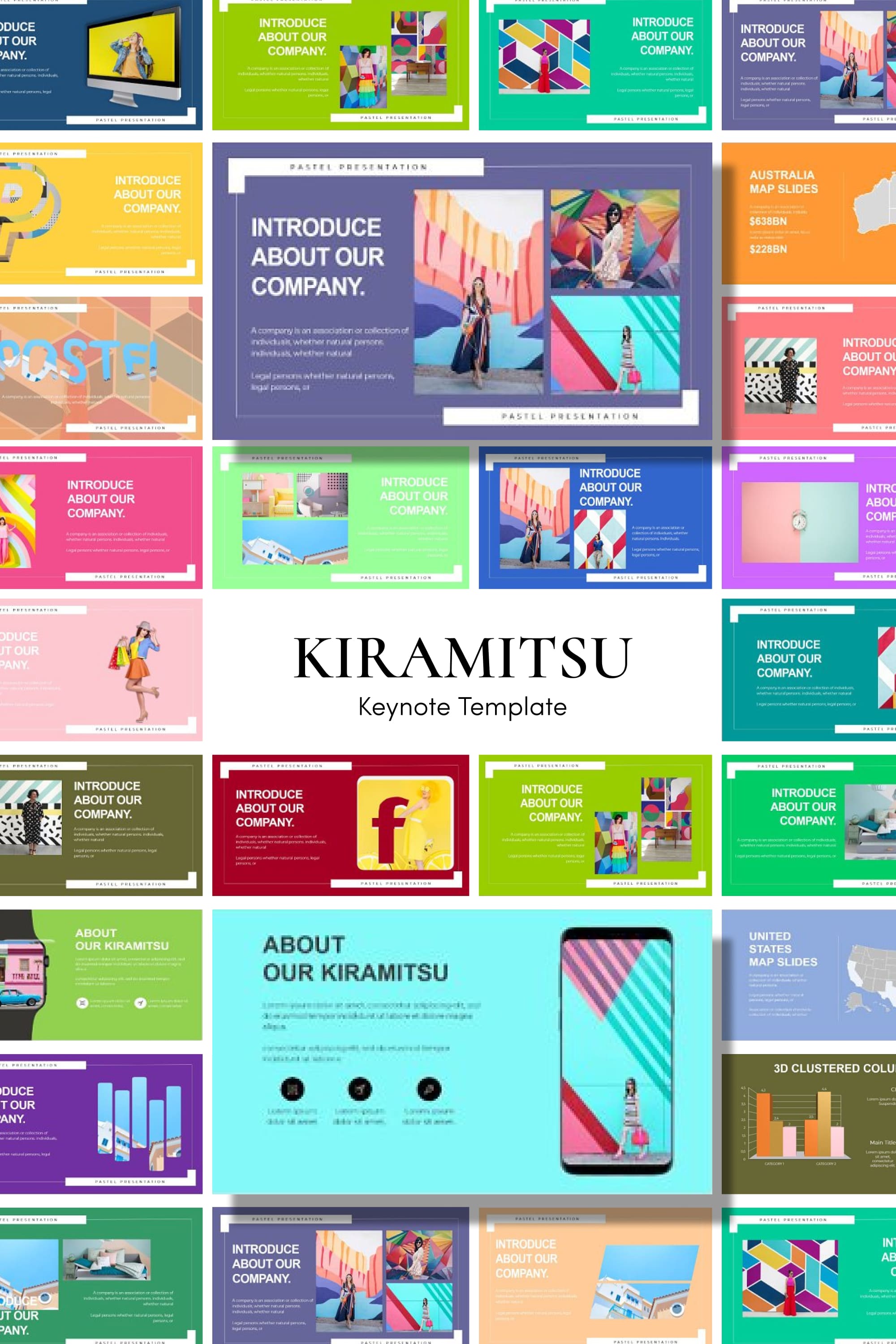 Kiramitsu keynote template - pinterest image preview.