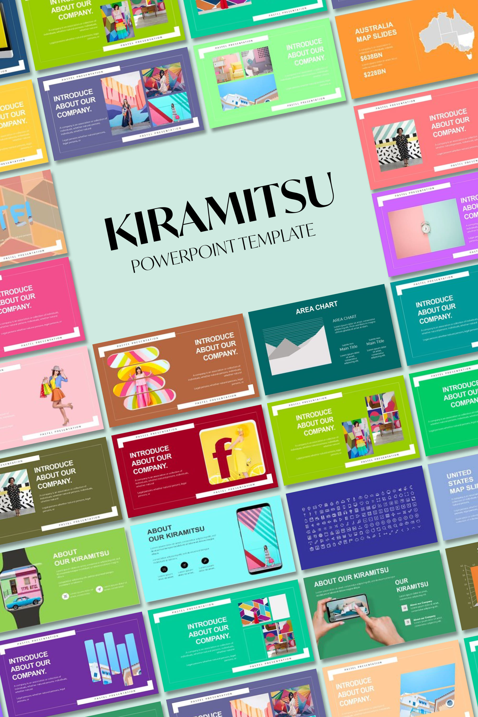 Kiramitsu powerpoint template - pinterest image preview.